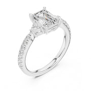 1 Carat Three-Stone Diamond Rings With Pave Band