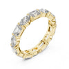 Emerald and Oval Cut Diamond Eternity Band Ring – Lab Grown or Moissanite in 925 Silver, 10K & 14K Gold
