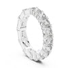 Emerald & Round Diamond Eternity Band – Lab-Grown & Moissanite