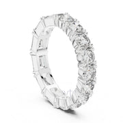 Emerald & Round Diamond Eternity Band