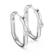Minimalist Solitaire Hoop Earrings
