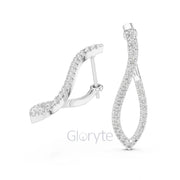 Twist Hoop Diamond Earrings with Modern Wave