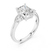 Three-Stone Engagement Ring with Pear Side Diamonds
