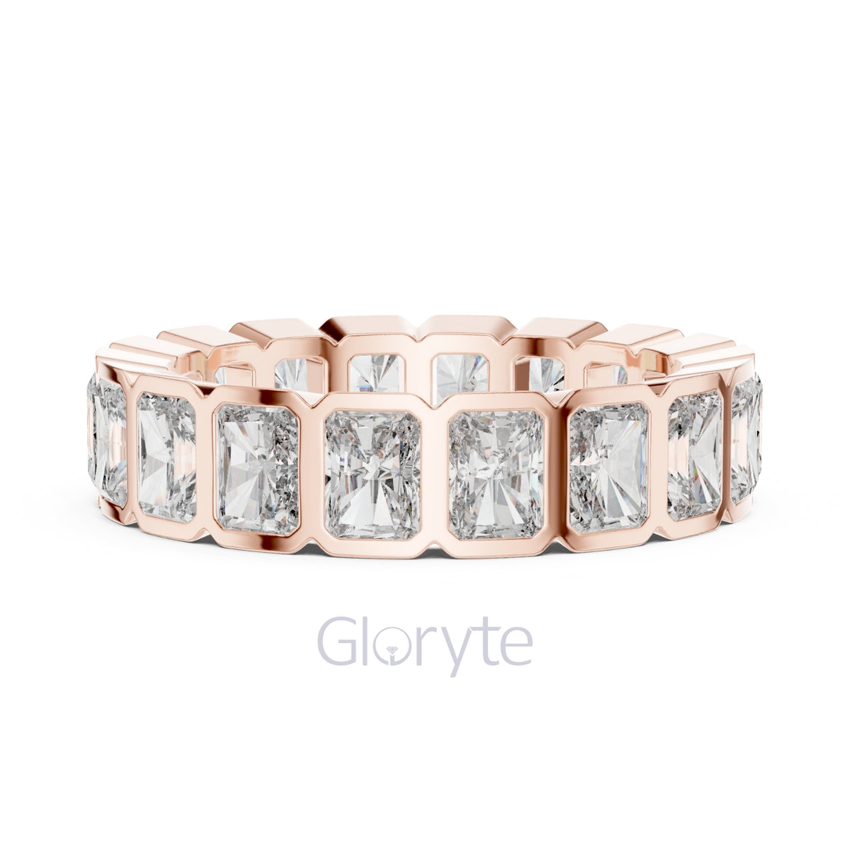 Radiant Cut Diamond Bezel-Set Eternity Band