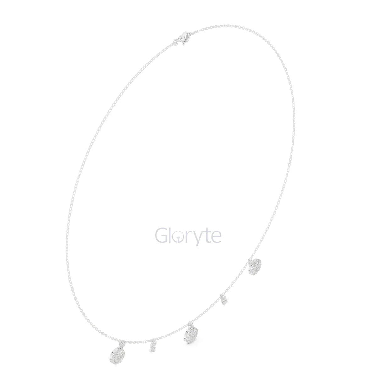 Diamond Charm Necklace – Pave Disc & Solitaire Pendant