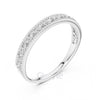 Milgrain Diamond Band in 925 Silver, 10K & 14K Gold | Half Eternity Ring