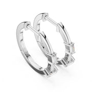 Minimalist Baguette Moissanite Hoop Earrings