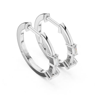 Minimalist Baguette Hoop Earrings