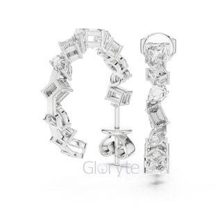 Elegant Multi-Cut Hoop Earrings