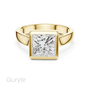 Bezel Set Diamond Solitaire Ring | Modern Elegance