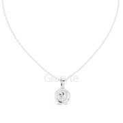 Round Halo Diamond Pendant Necklace