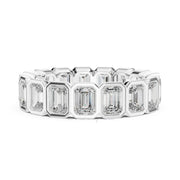 Emerald Cut Bezel Set Eternity Band