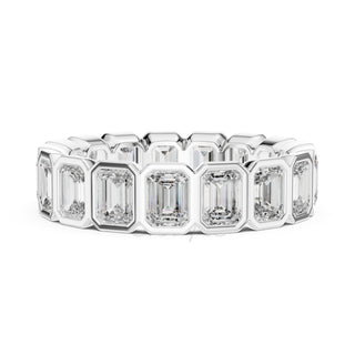 Emerald Cut Bezel Set Eternity Band