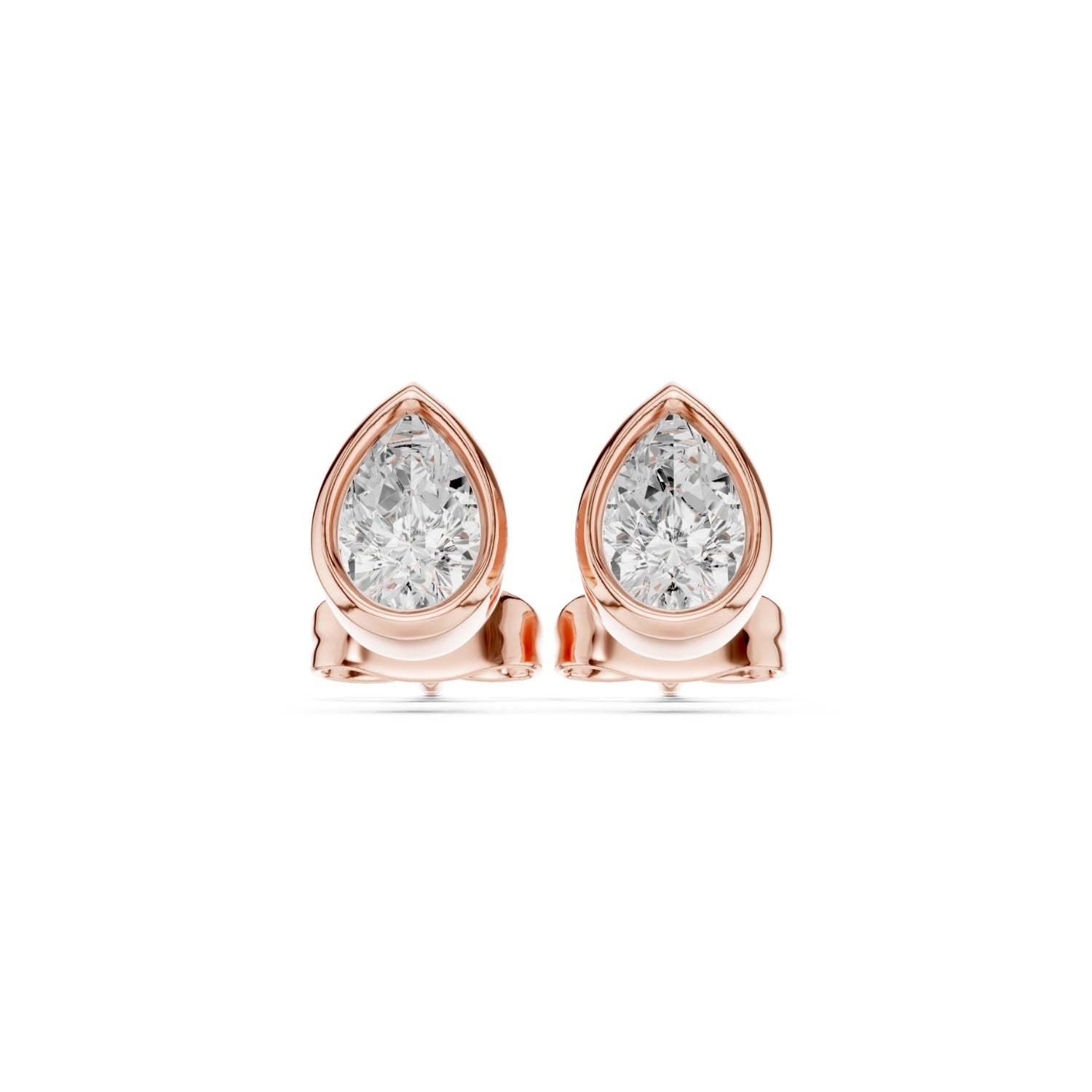 Elegant Bezel Diamond Stud Earrings