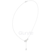 Baguette Cluster Drop Diamond Necklace