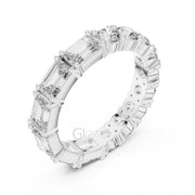 Emerald & Round Diamond Eternity Band