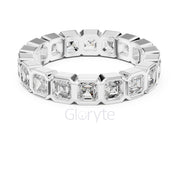 Asscher Cut Diamond Bezel-Set Eternity Band
