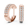Double Row Classic Diamond Hoop Earrings – Lab-Grown or Moissanite