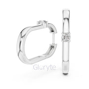 Minimalist Solitaire Hoop Earrings