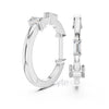 Minimalist Baguette Moissanite Hoop Earrings – Dainty Gold & Silver Hoops