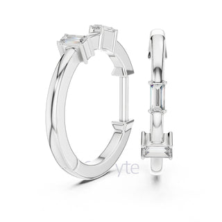 Minimalist Baguette Hoop Earrings