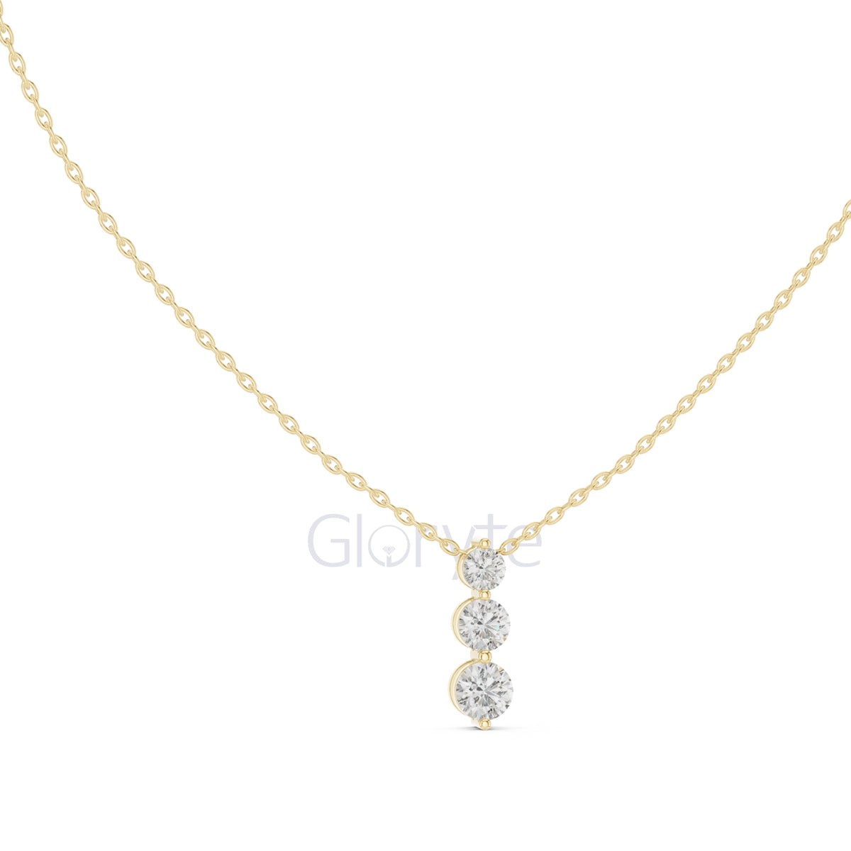 Three-Stone Diamond Pendant Necklace (1.11 CT)