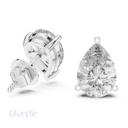 Pear Cut Diamond Solitaire Earrings