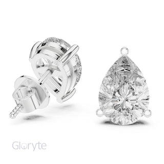 Pear Cut Diamond Solitaire Earrings