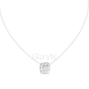 Cushion & Pear Cluster Diamond Pendant Necklace (1.60 CT)