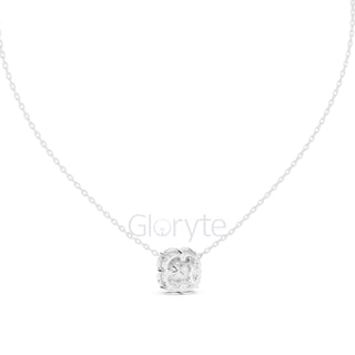 Cushion & Pear Cluster Diamond Pendant Necklace (1.60 CT)