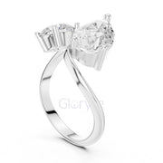 Two-Stone Round & Pear Diamond Ring