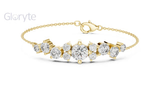 Cluster Round Cut Diamond Bracelet