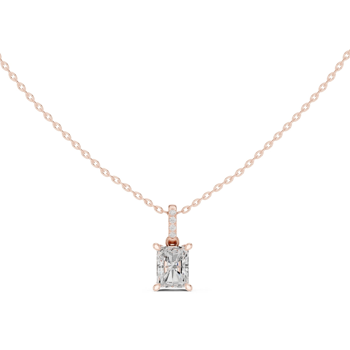 Diamond Solitaire Bezel Pendant Necklace (1.50ct) with Chain