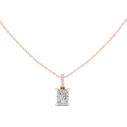 Diamond Solitaire Bezel Pendant Necklace (1.50ct) with Chain