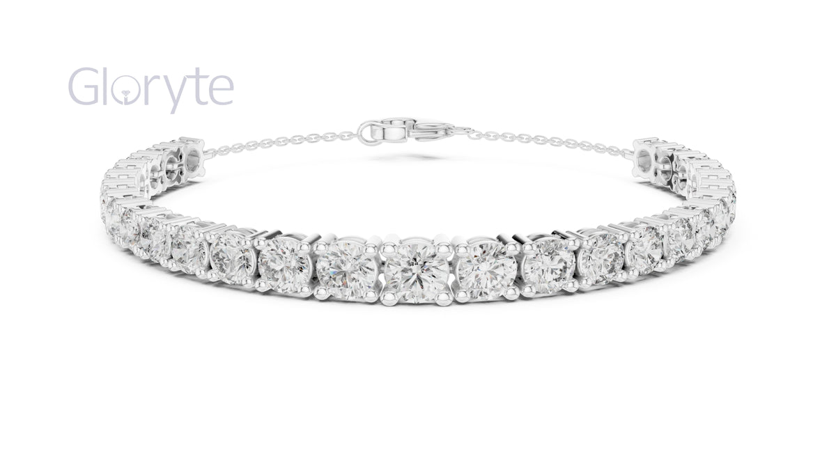 Classic Graduated Round Cut Diamond Bracelet 3.50mm To 5.00mm