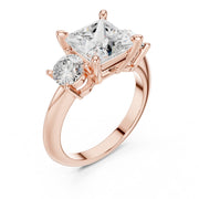 Three-Stone Diamond Engagement Ring | 2.5ct Center with Round Side Stones