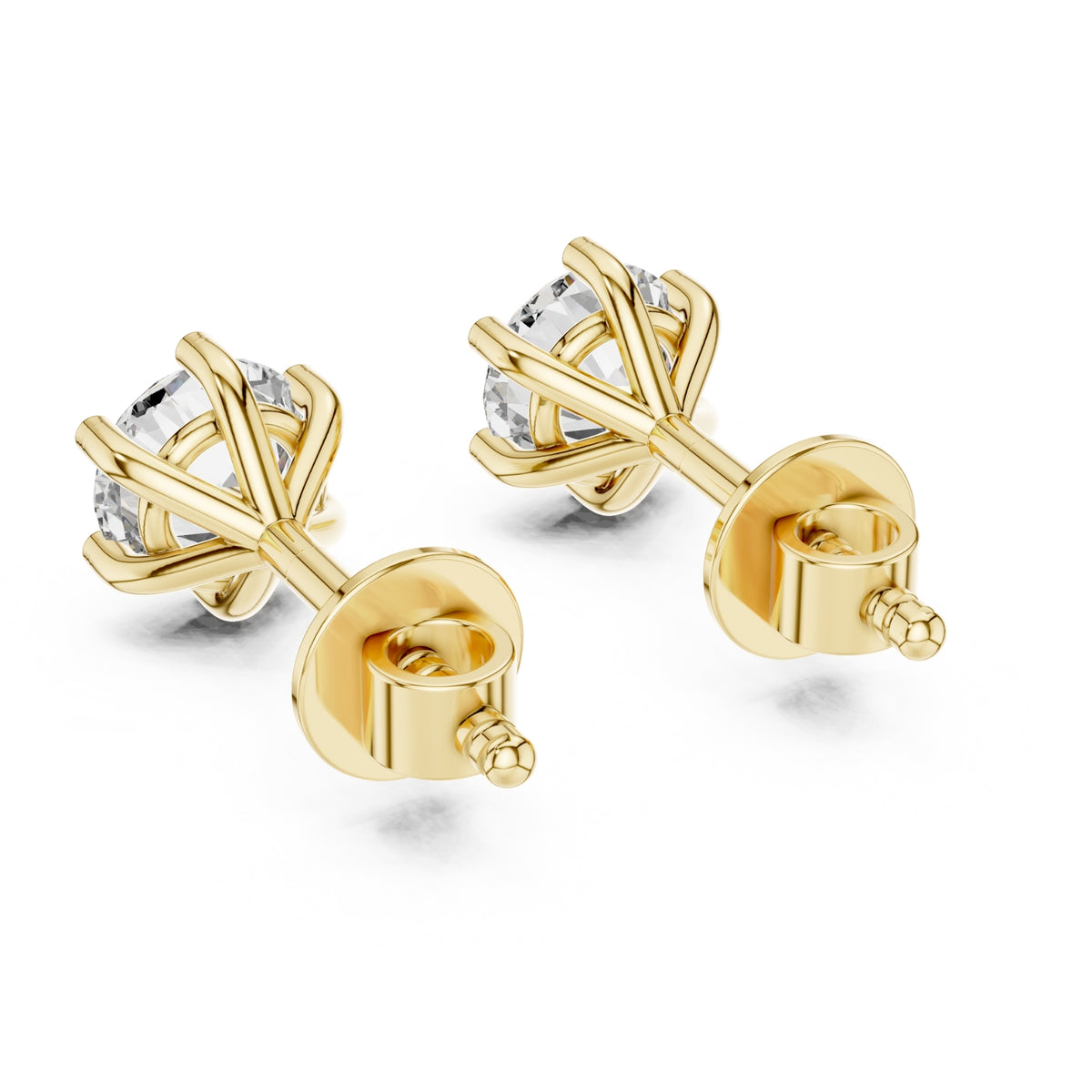Round Brilliant Cut Diamond Stud Earrings