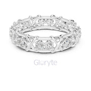 Criss-Cross Diamond Eternity Band – Round Cut