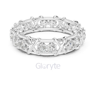 Criss-Cross Diamond Eternity Band – Round Cut