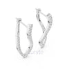 Twist Hoop Diamond Earrings with Modern Wave