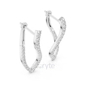 Twist Hoop Diamond Earrings with Modern Wave