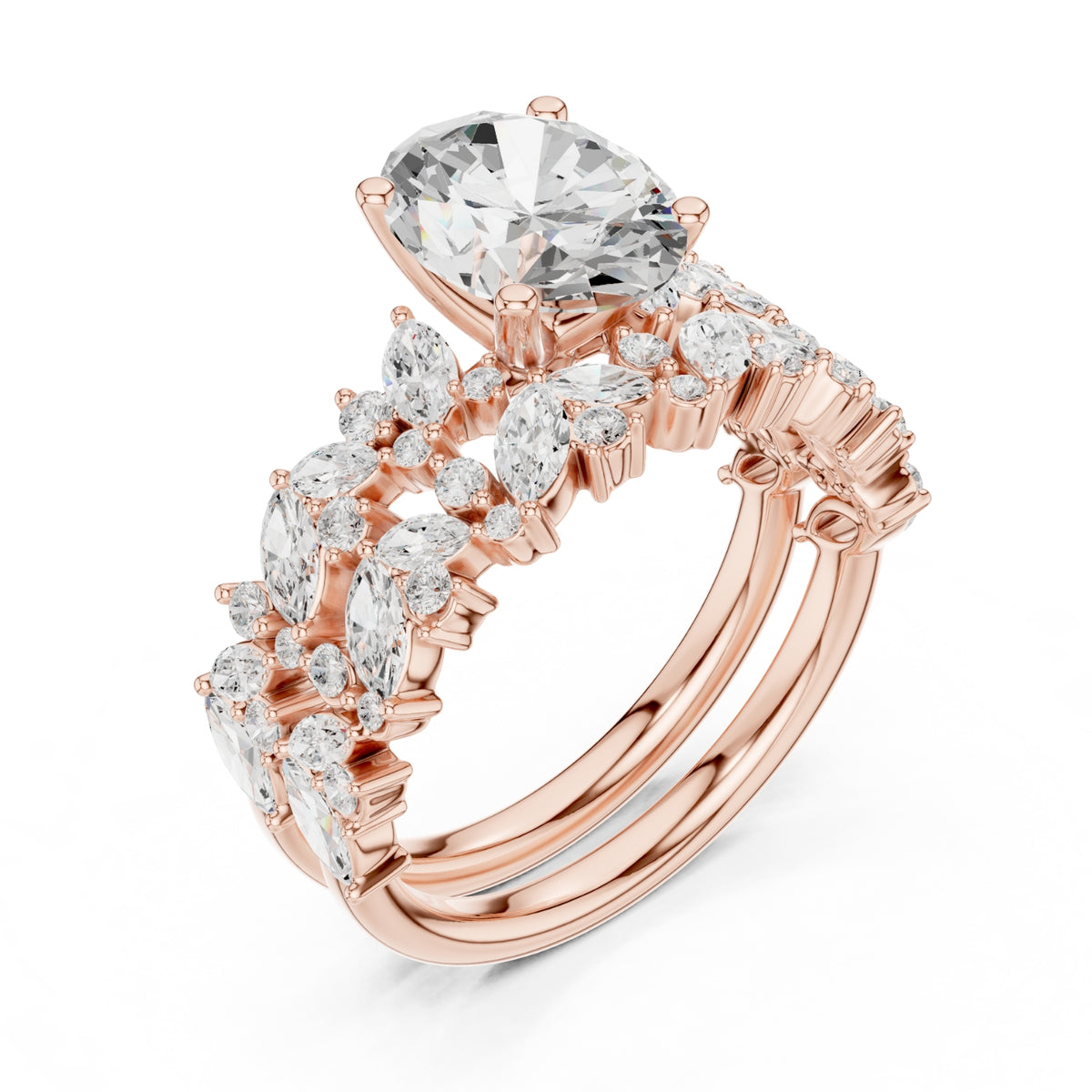 Floral & Round Diamond Cluster Ring – 3.70 CTW