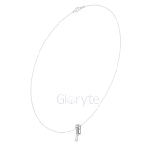 Oval & Pear Drop Diamond Pendant Necklace