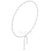 Marquise & Round Diamond Lariat Necklace