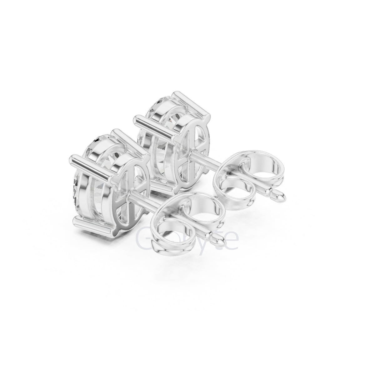 Oval Diamond Stud Earrings