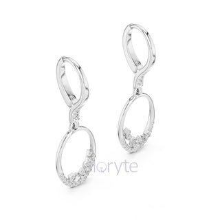 Eternal Spark Oval Drop Diamond Earrings