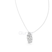 Three-Stone Toi et Moi Diamond Pendant Necklace