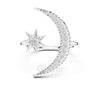 Moon & Star Diamond Ring in 925 Silver, 10K & 14K Gold – Lab-Grown Diamond / Moissanite