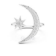 Moon & Star Diamond Ring
