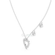 Diamond Heart Pendant Necklace with Dangling Accents – Includes Chain